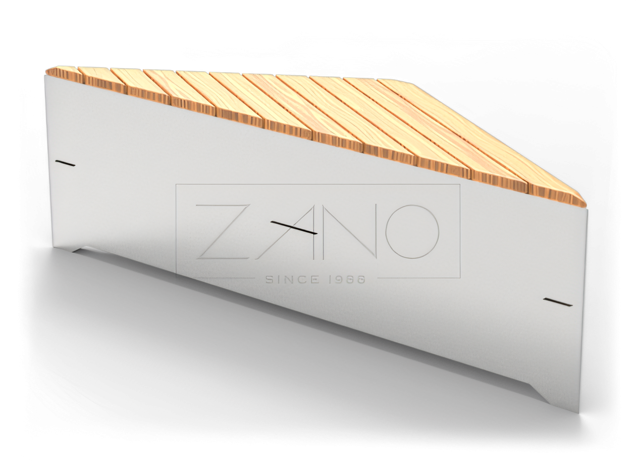 Nowoczesna ławka miejska ze stali nierdzewnej