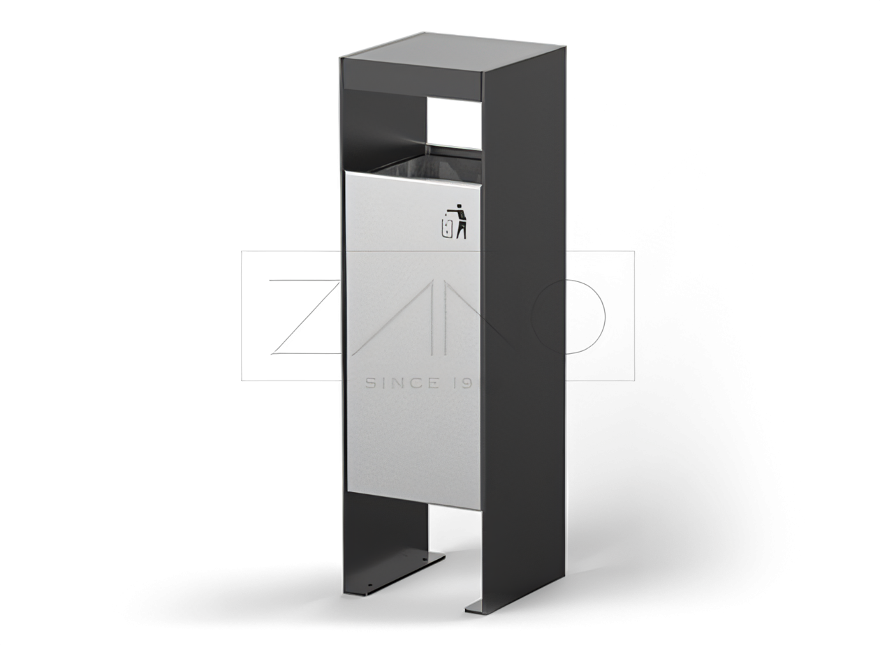 Elegancki kosz na śmieci wykonany ze stali czarnej