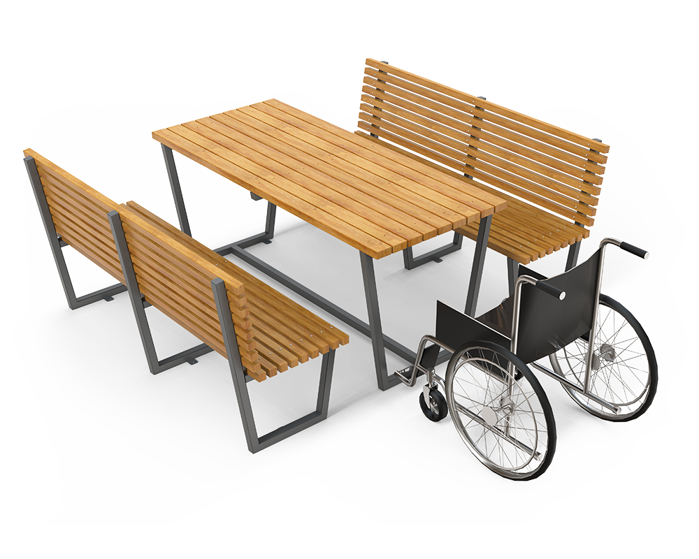 Zestaw Bergen St&oacute;ł plus dwie ławki