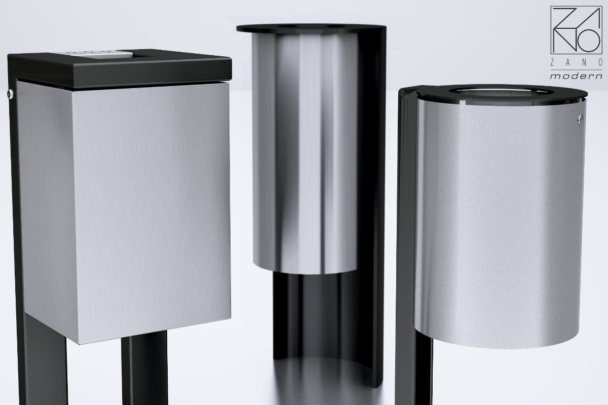 Different variants of the modern ZANO litter bins