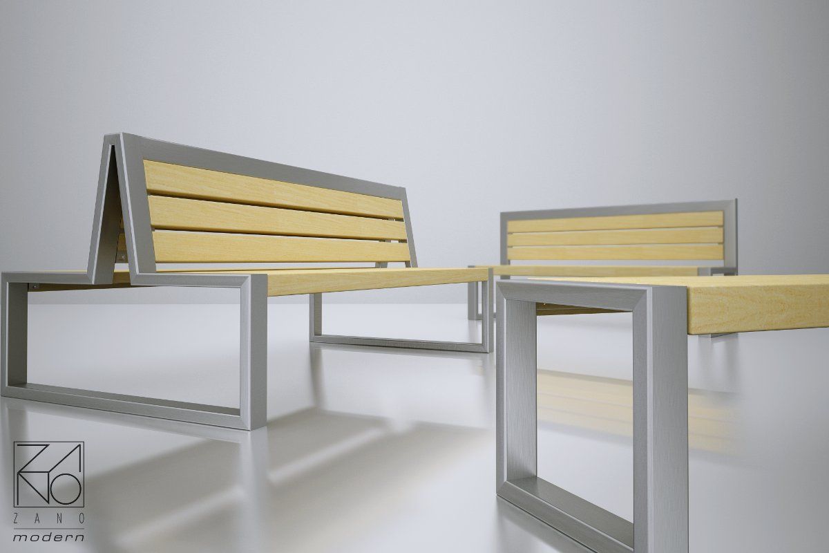Ekskluzywne ławki podwójne z profili stalowych
