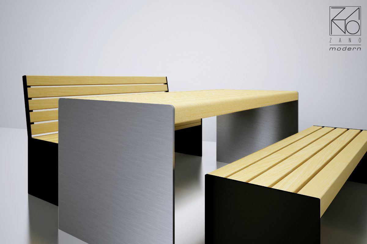 Stainless steel tables and benches- functional and beautiful city furniture