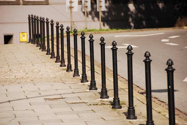 Street bollards made of cast-iron