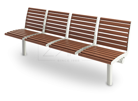 Nowoczesna ławka z wyszczególnionymi miejscami siedzącymi