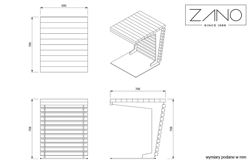 table urbaine - dimensions