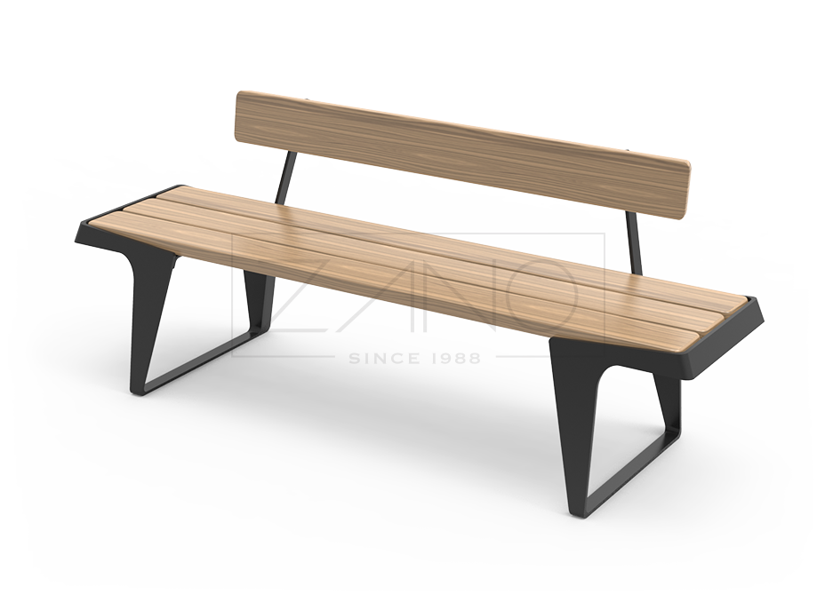 Nowoczesna ławka z drewna i stali dla przestrzeni miejskich