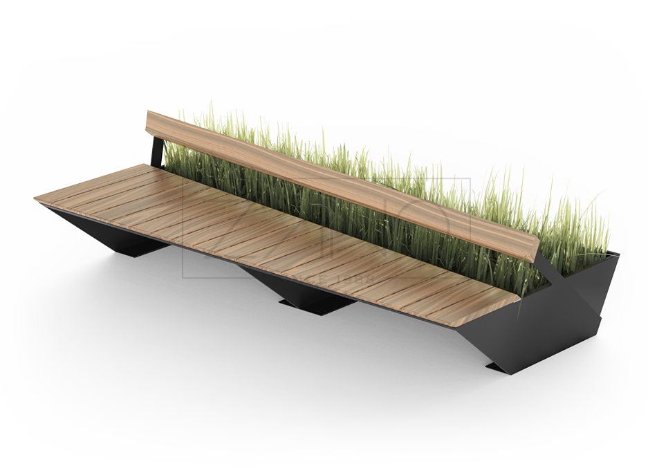Modułowa ławka miejska Penrose dla przestrzeni miejskich