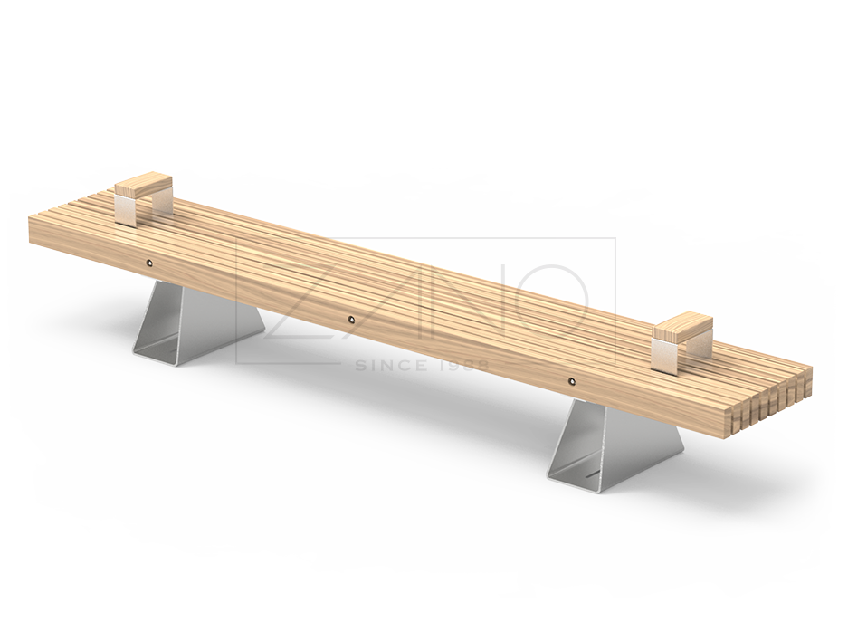 Minimalistyczna ławka ze stali i drewna dla nowoczesnych przestrzeni miejskich