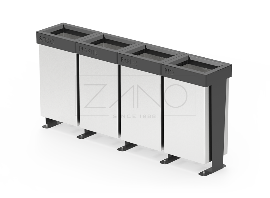 Recyklingowy kosz ze stali nierdzewnej i czarnej Reliq