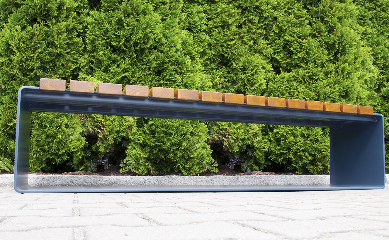 ZANO Clipo bench wood and steel urban furniture