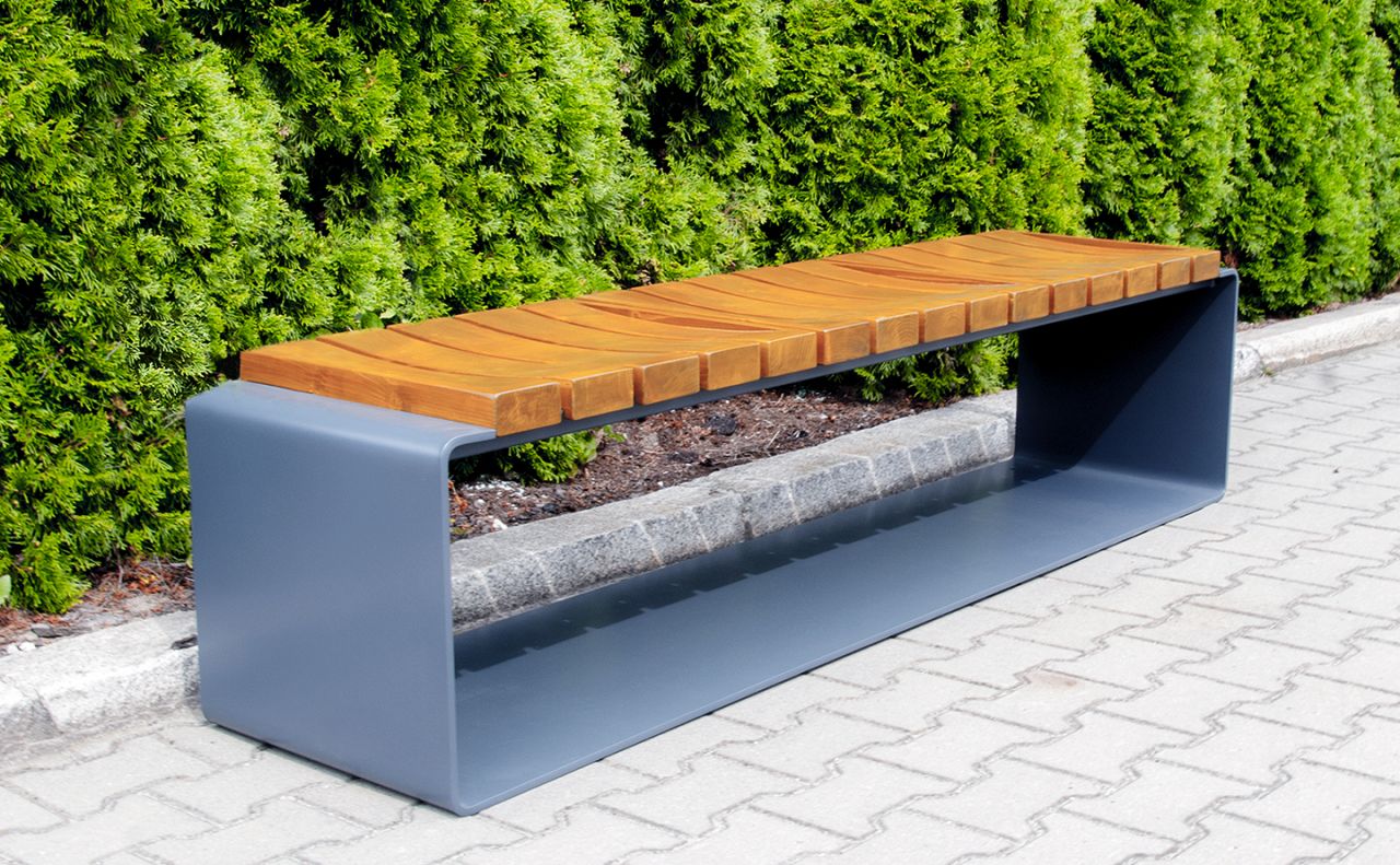 ZANO Clipo bench wood and steel urban furniture
