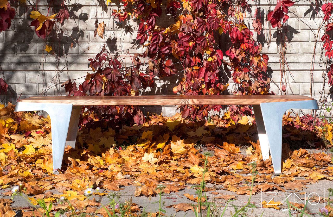 ZANO Biker bench wood and steel urban furniture
