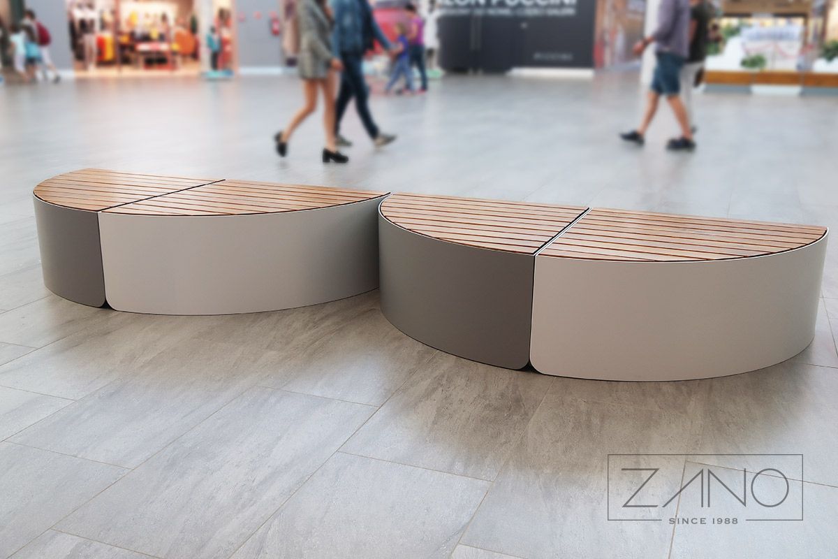 Ławki metalowe, stalowe, modularne Orbit firmy ZANO Mała Architektura