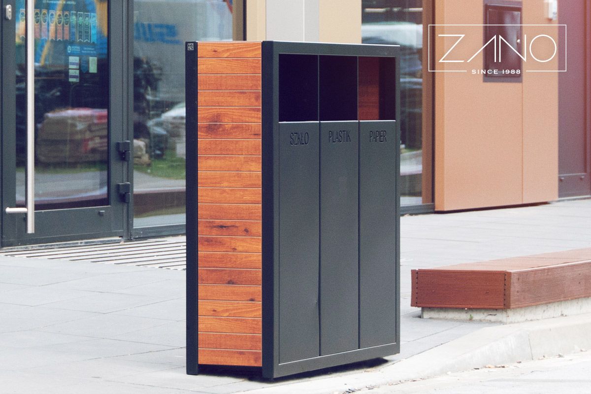 Dzięki laminatowi hpl kosz jest wytrzymały i odporny na różną pogodę