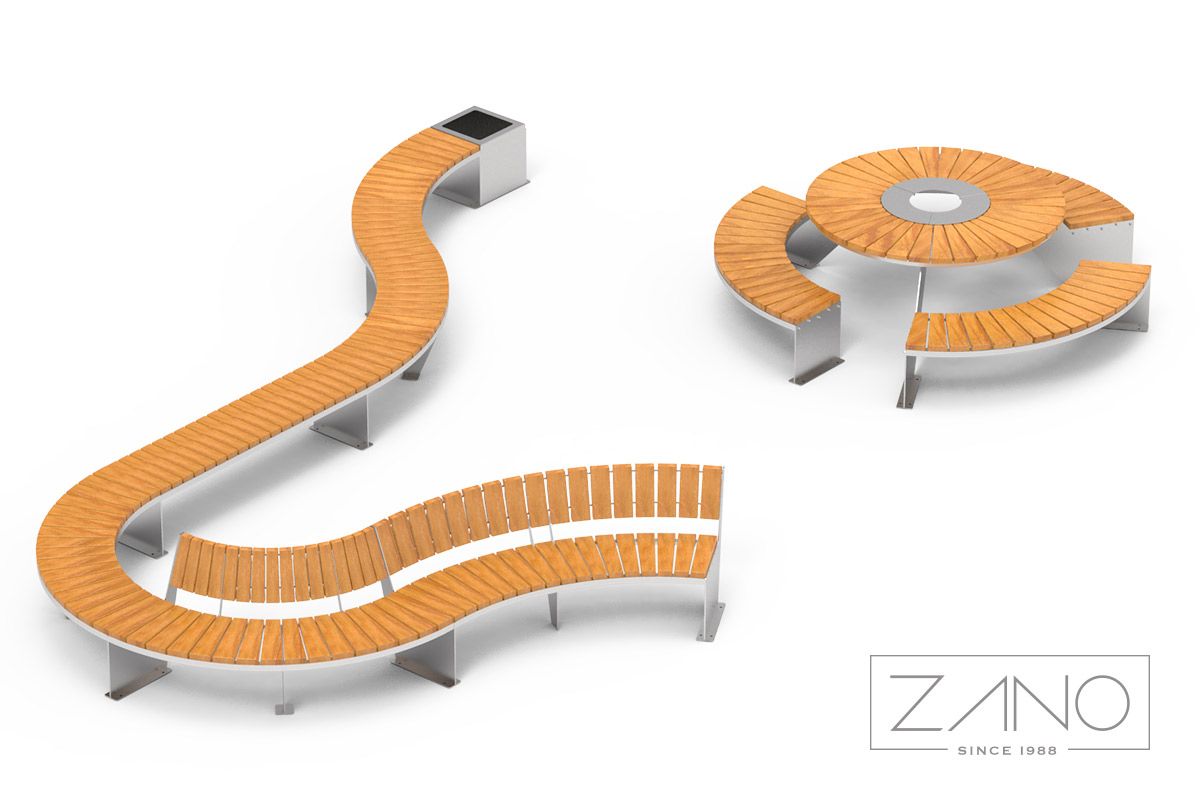 Zestaw modułowych mebli miejskich Domino
