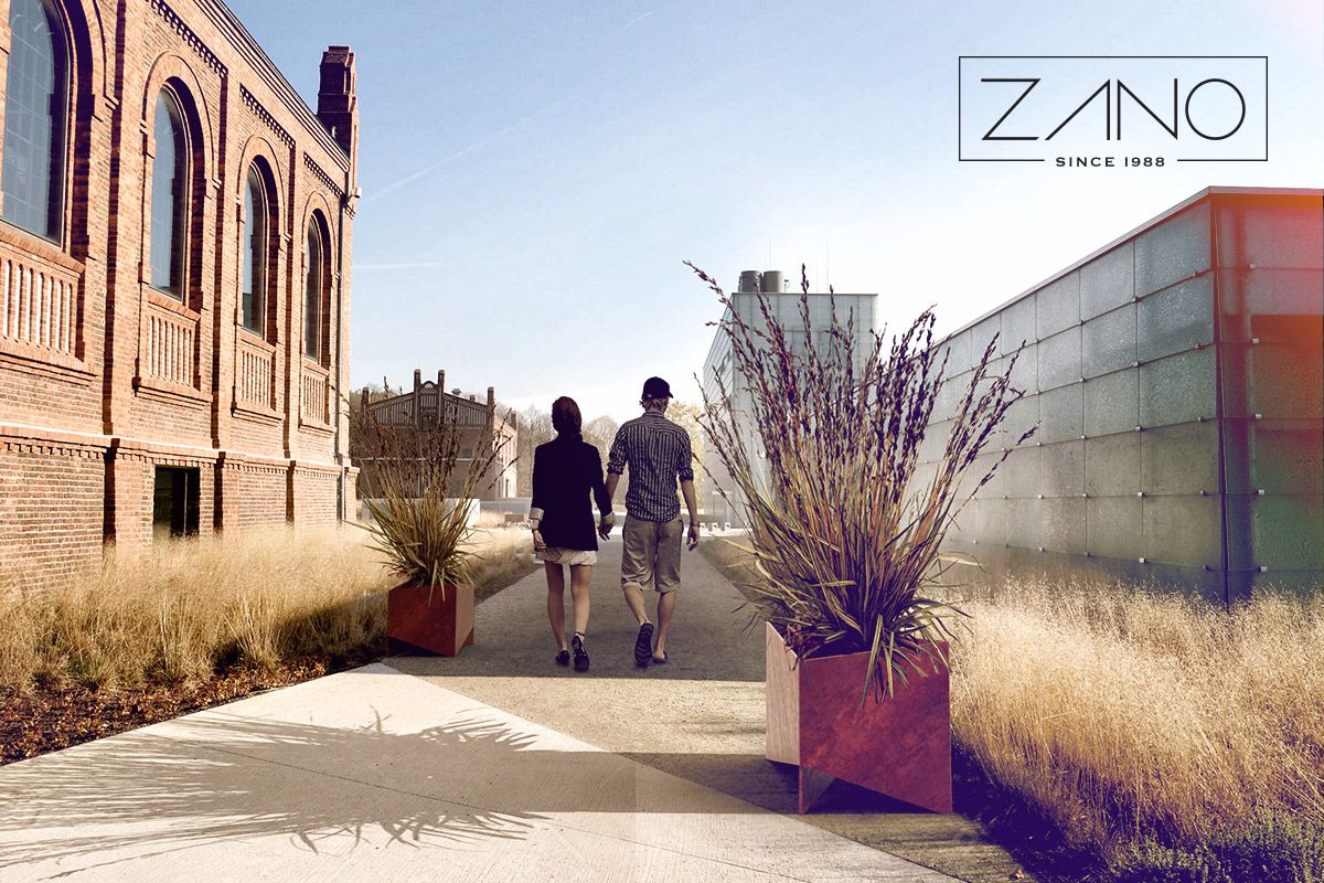 Rock contemporary urban planters by ZANO Street Furniture