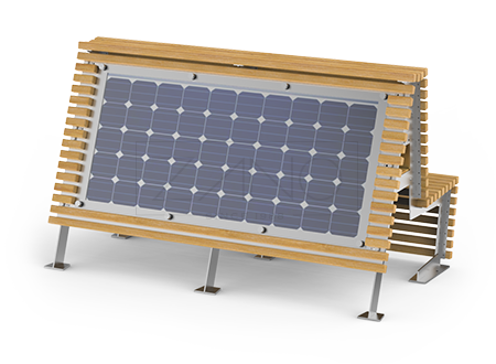 Miejska ławka solarna ze stali nierdzewnej