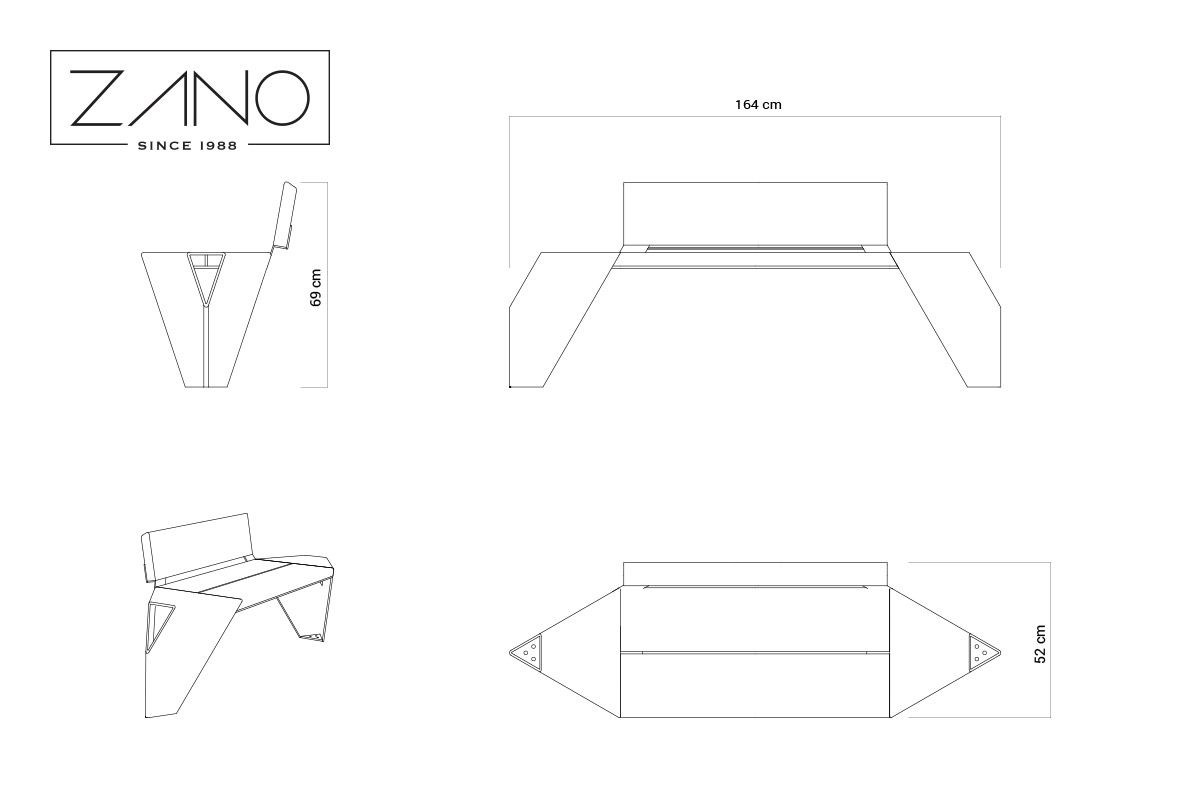 Banc IVO avec dossier | ZANO Mobilier urbain