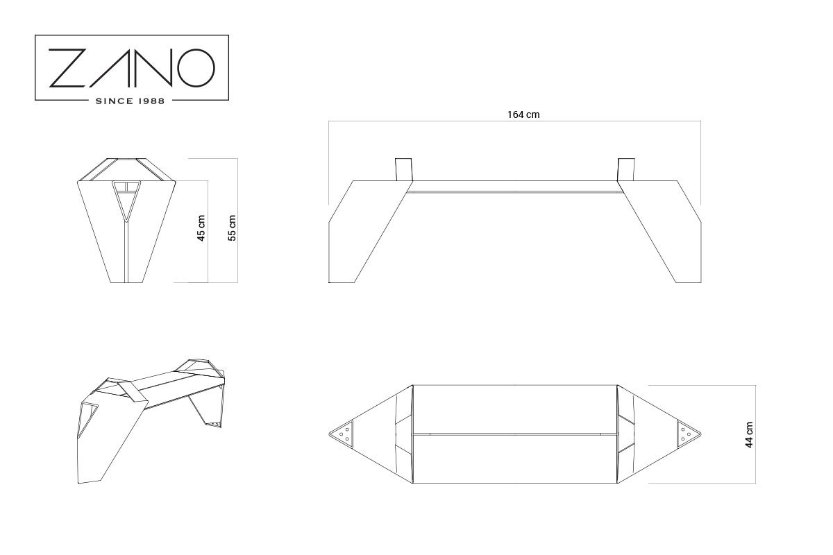 Banc IVO avec accoudoirs measurements| ZANO Mobilier urbain