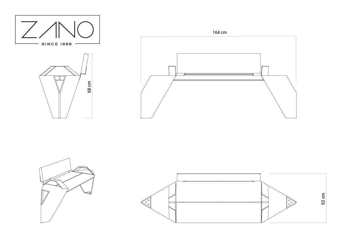 Banc IVO avec dossier | ZANO Mobilier urbain