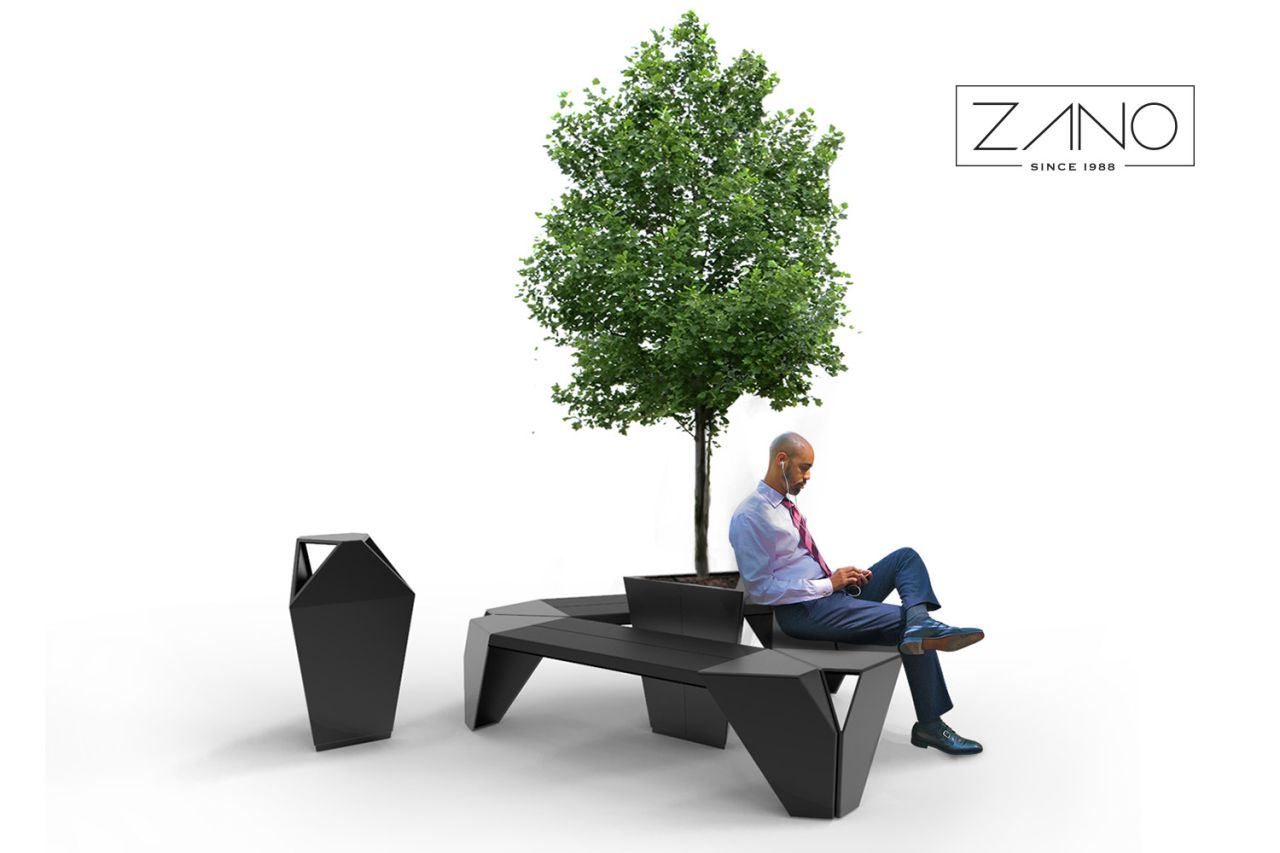 Bancs IVO - La composition avec pot | ZANO Mobilier urbain
