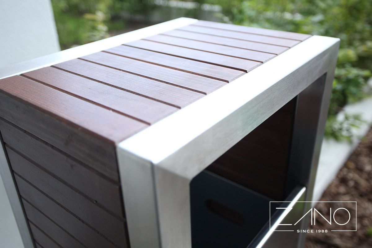 Stainless steel exterior litter bin