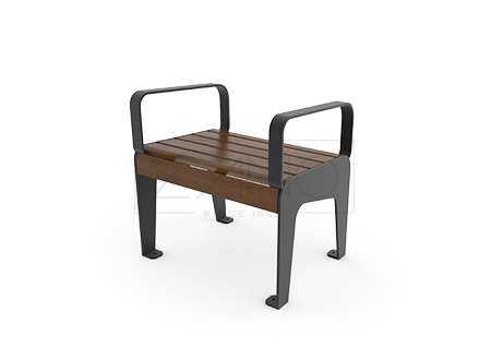 Fotele miejski z malowanej stali węglowej, oraz drewna świerkowego