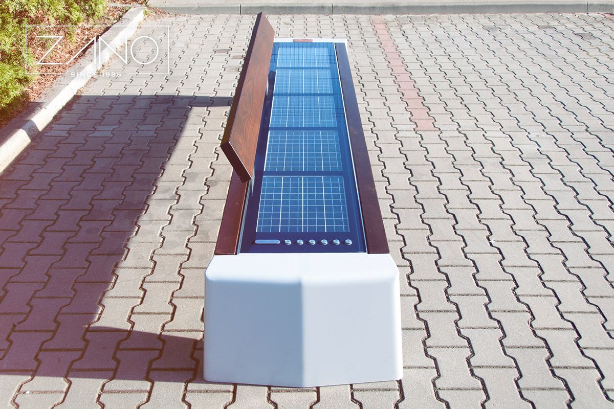 Miejskie ławki solarne zasilane energią z paneli fotowoltaicznych