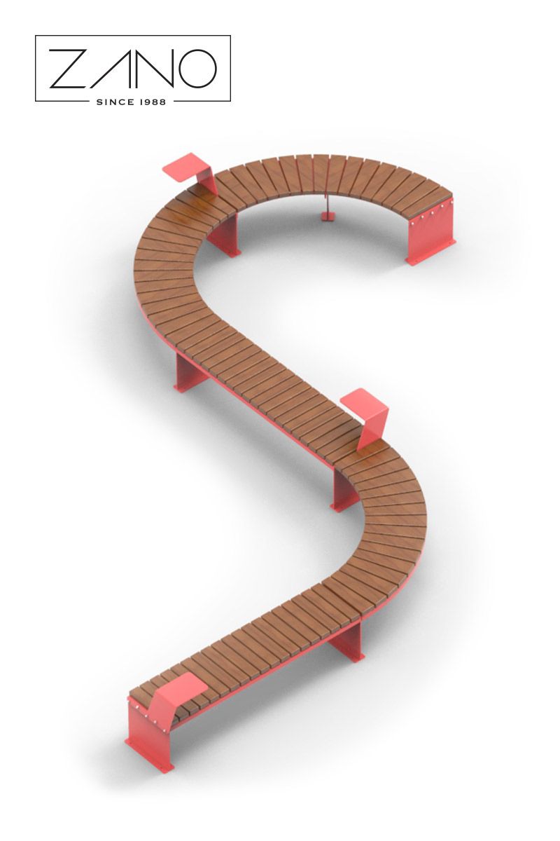 Zestaw modułowych mebli miejskich Domino ze stoliczkami