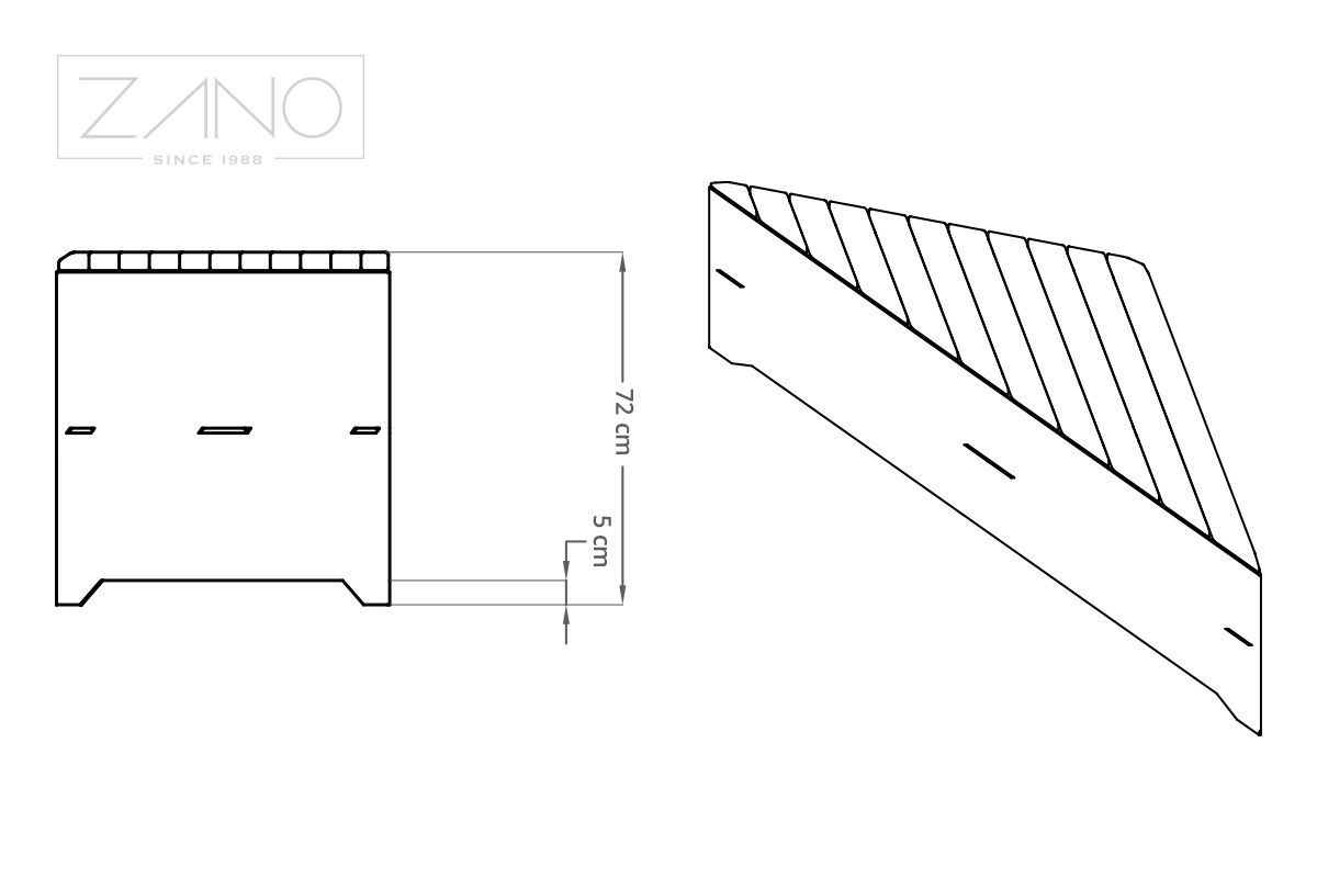 Wysoka ławka modularna - środkowy element