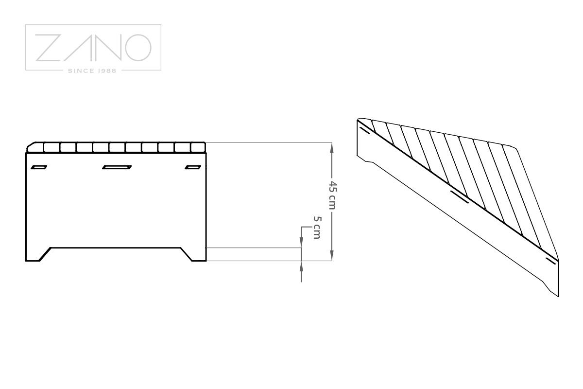 Origami niski element ławki modularnej