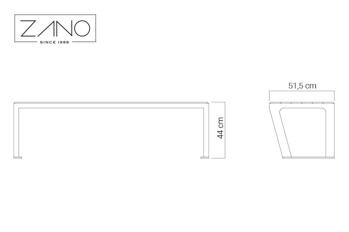 Banc Scandik | ZANO Mobilier urbain dimensions