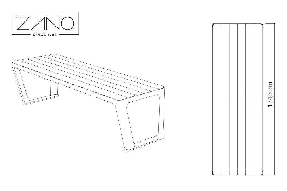 Banc Scandik | ZANO Mobilier urbain dimensions