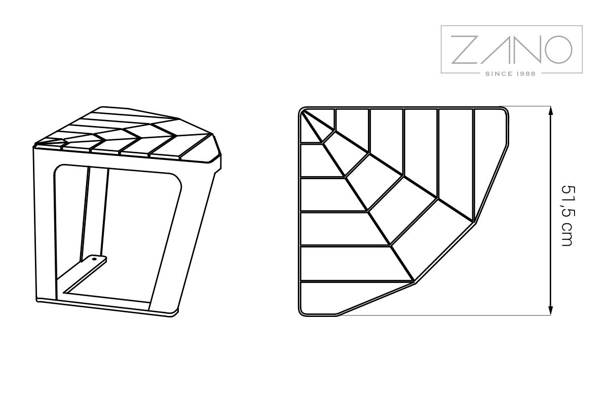 Siège Scandik 90° la carte technique