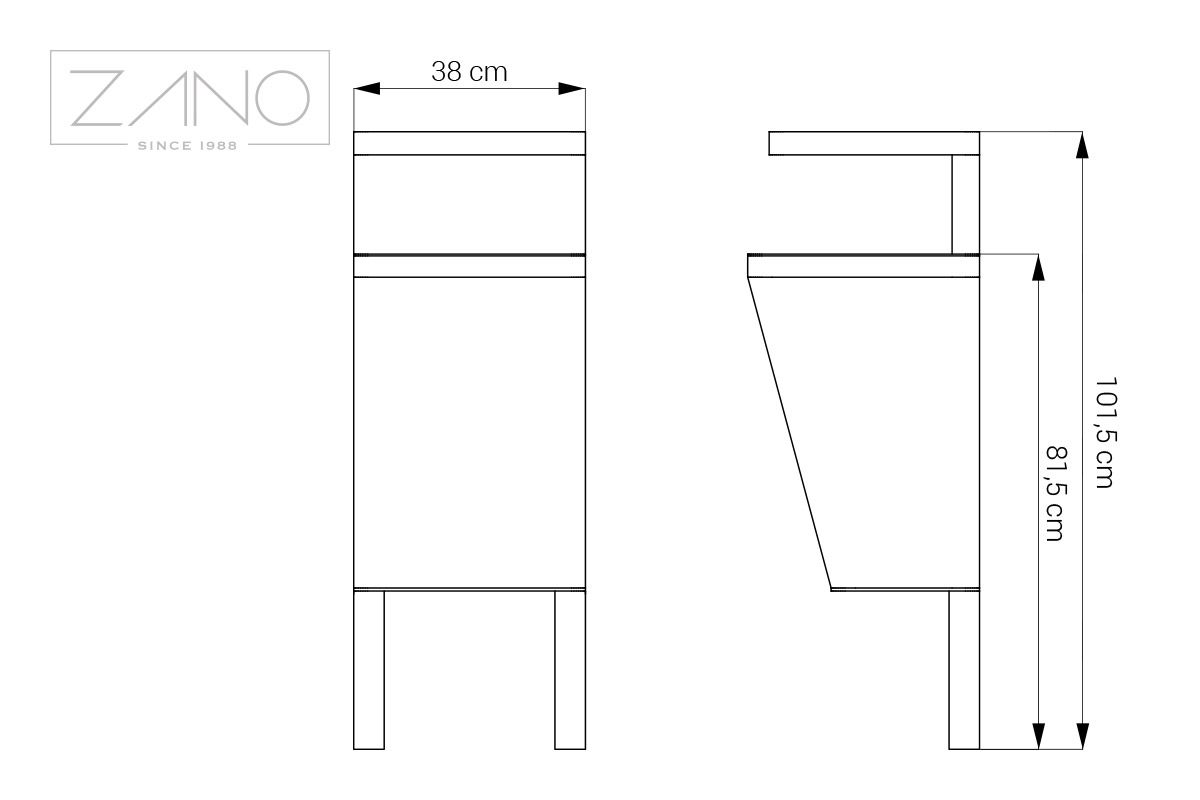 Poubelle Scandik avec cendrier 03.046.2 | ZANO Mobilier urbain