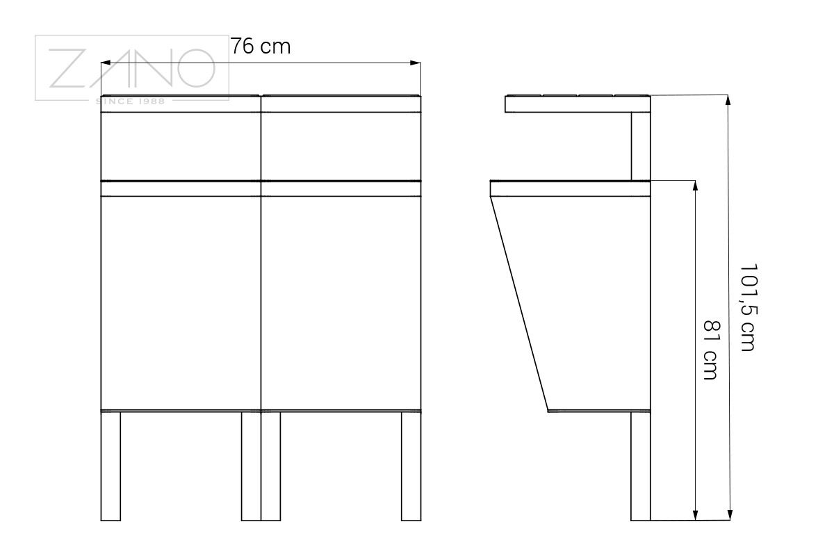 Poubelle Scandik de recyclage 15.246 | ZANO Mobilier urbain