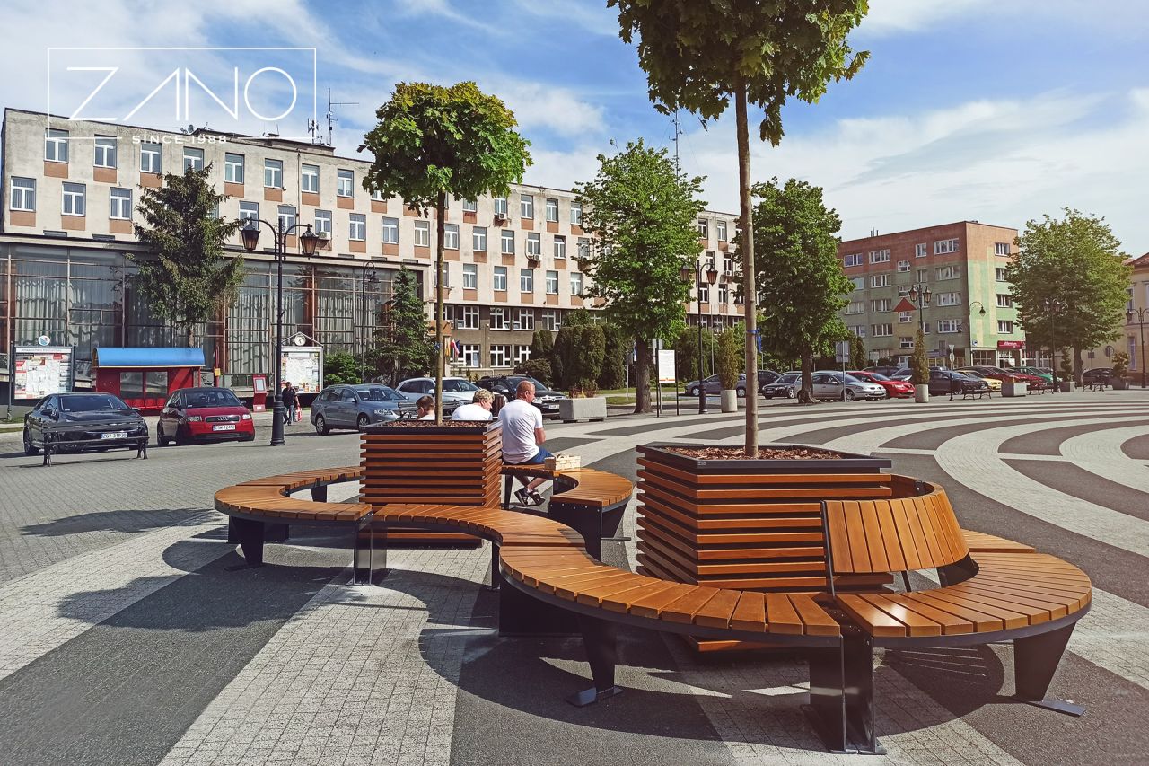 Gryfice Rynek ławki miejskie Domino od ZANO