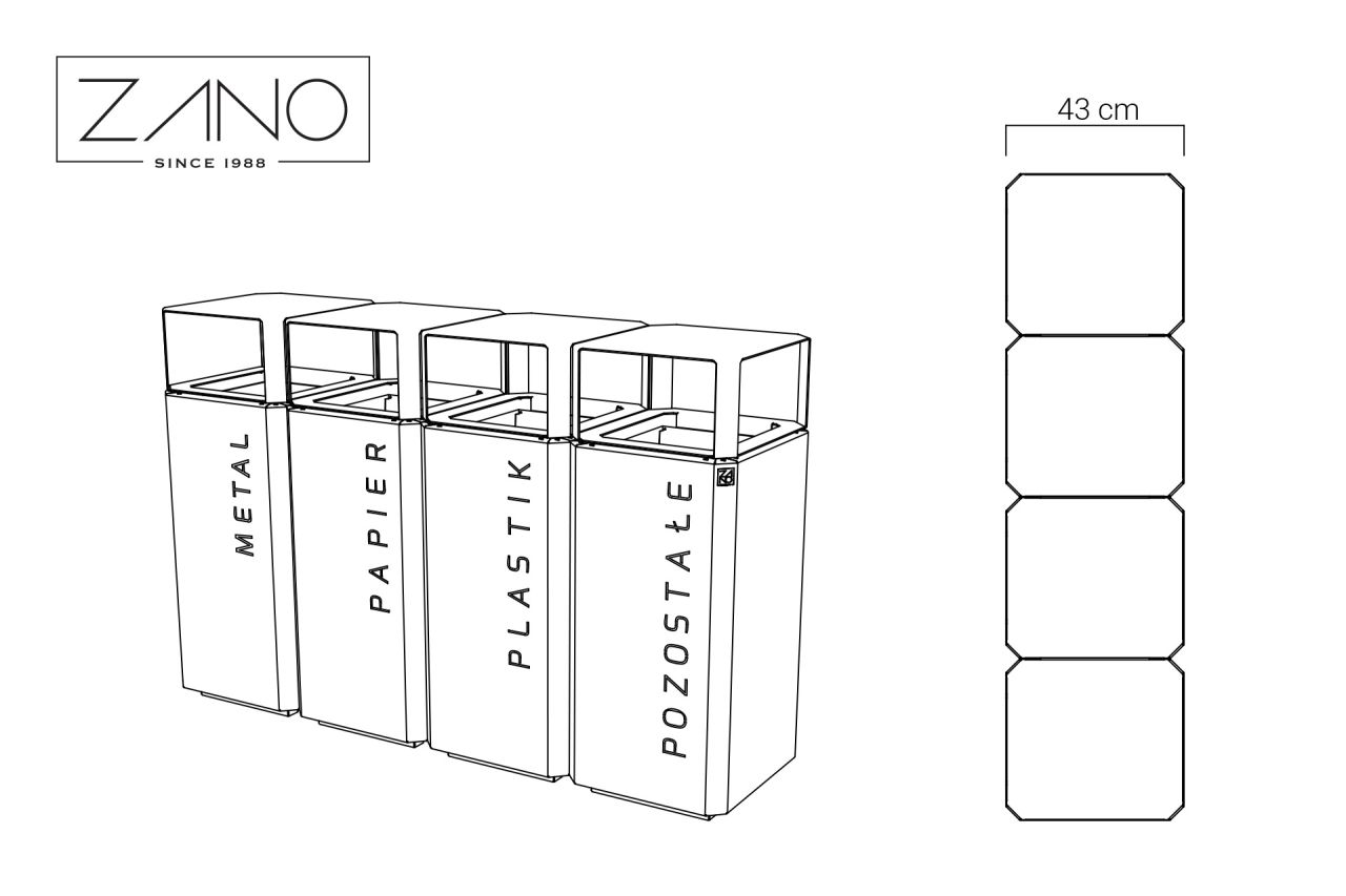 Stilo Recycling Bin 15.448.1 | Dimensions