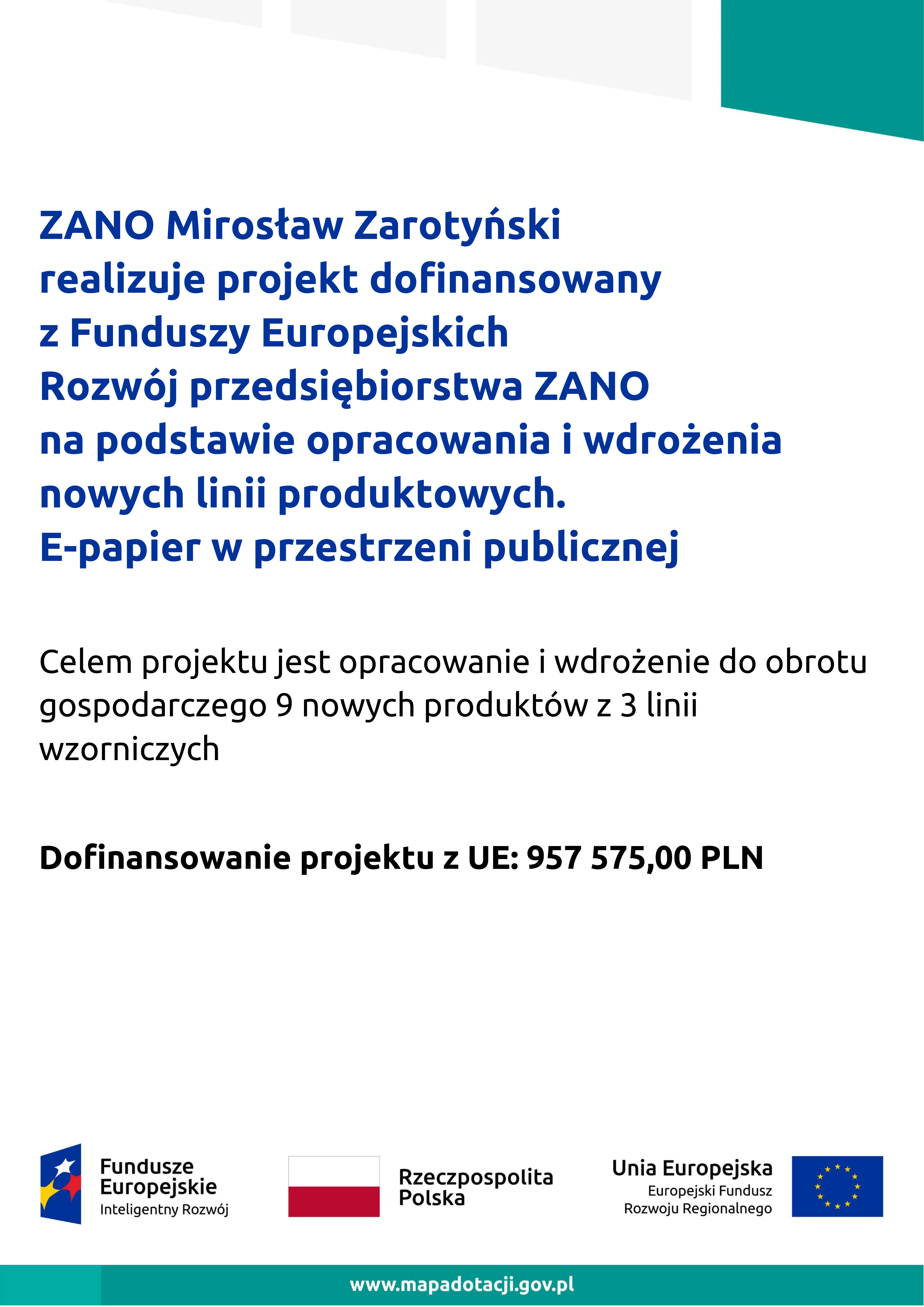 Dofinansowanie projektu z UE