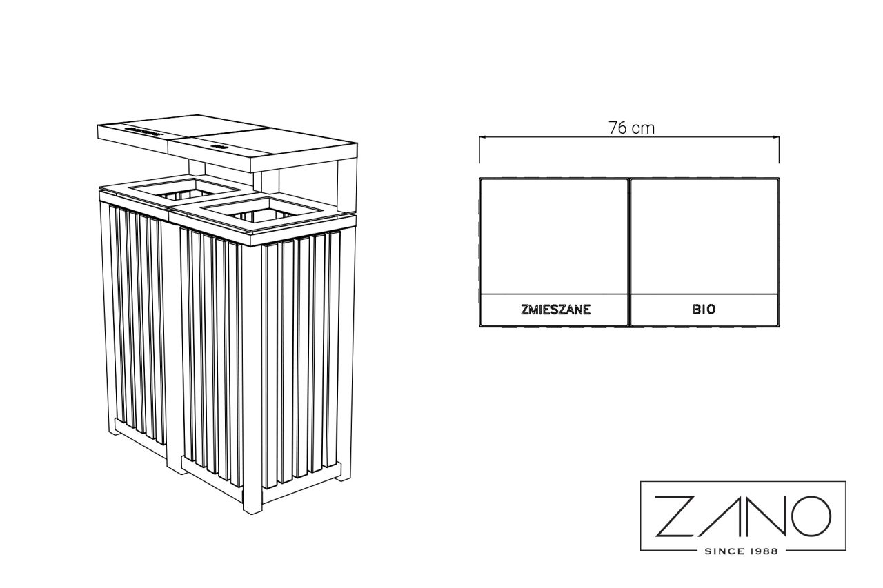 Altus Litter Bin 15.252.7 | Dimensions