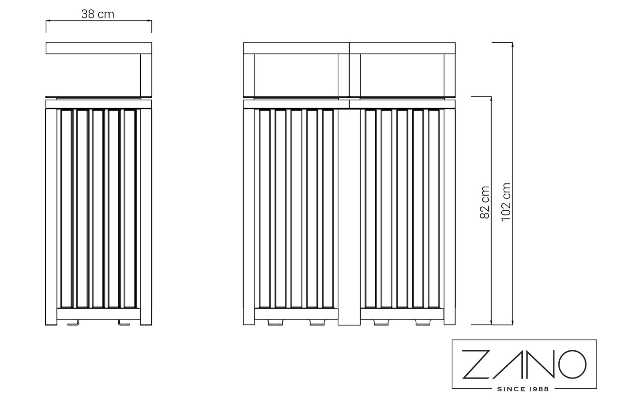 Altus Litter Bin 15.252.7 | Dimensions