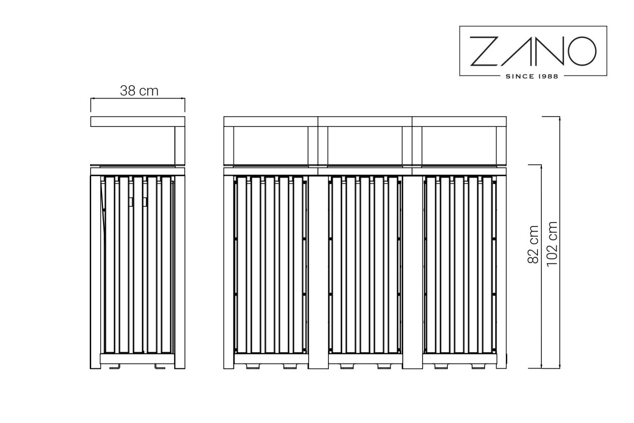 Altus Litter Bin 15.052.7 | Dimensions