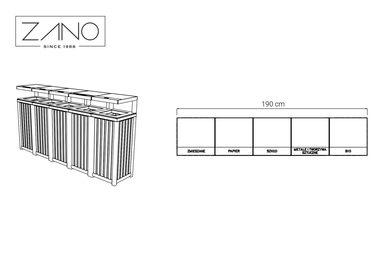 Altus Litter Bin 15.552.7 | Dimensions