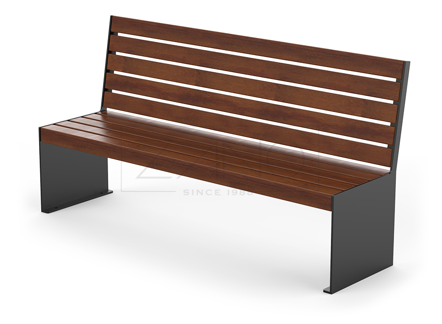 nowoczesna ławka ze stali czarnej