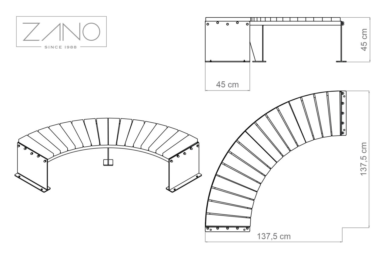 Ławka Domino 90 02.440.1 | wymiary