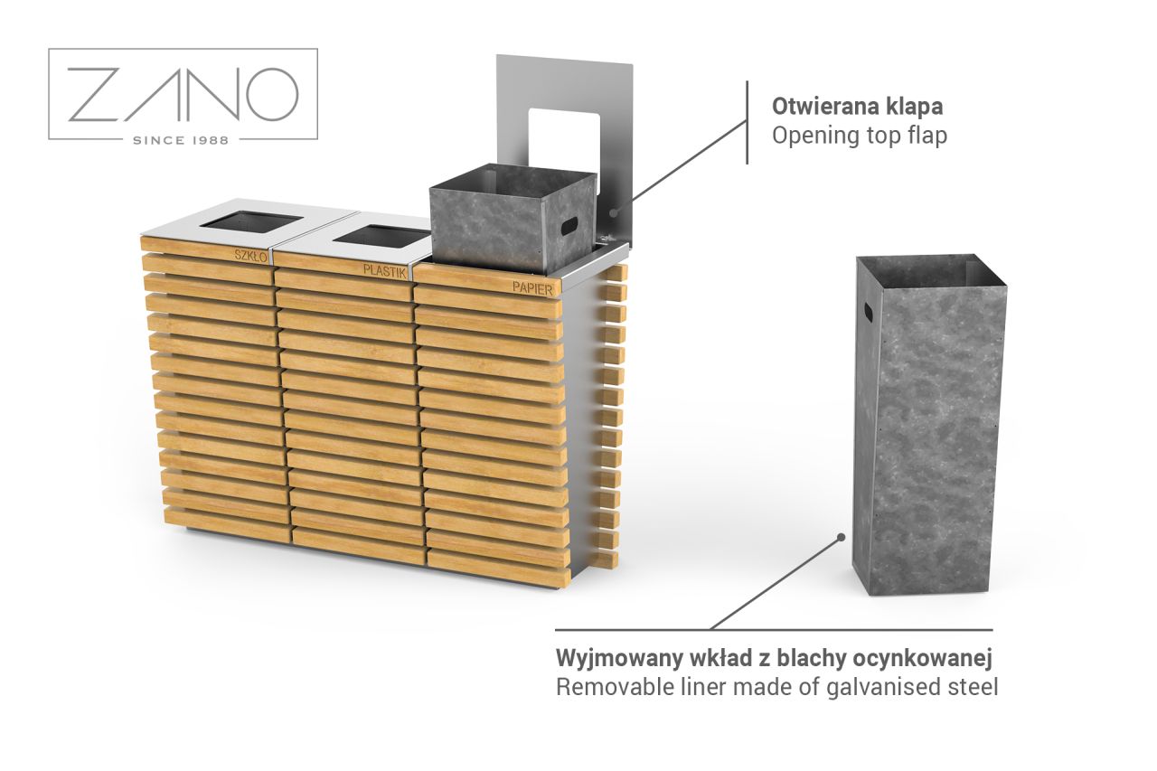 Removable liner made of galvanised steel