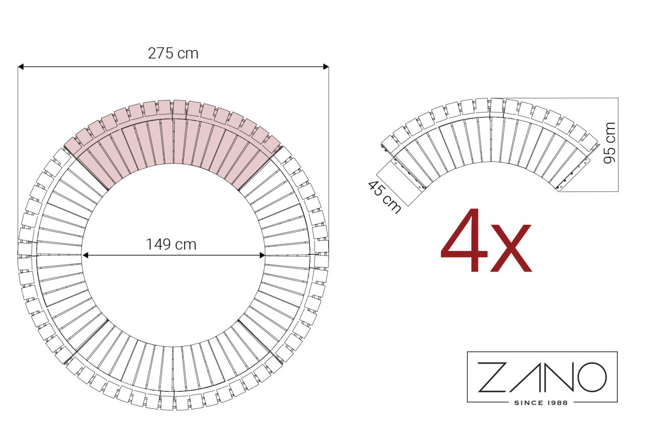 Ławka Domino 90 02.040.2 | Wymiar produktu
