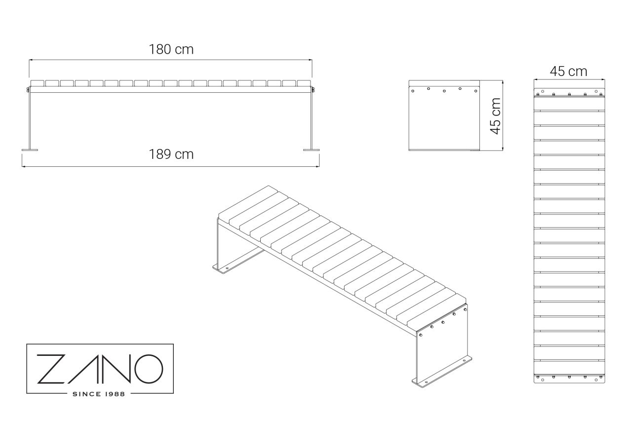 Ławka Domino 02.440 | Wymiary produktu