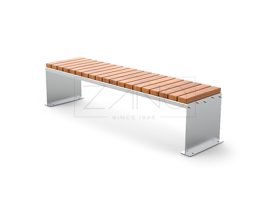Modułowa ławka miejska Domino w klasycznej wersji ze stali nierdzewnej