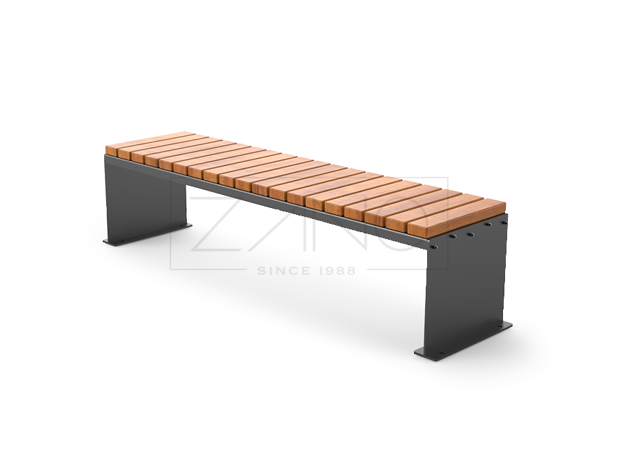 Modułowa ławka miejska Domino w klasycznym wariancie